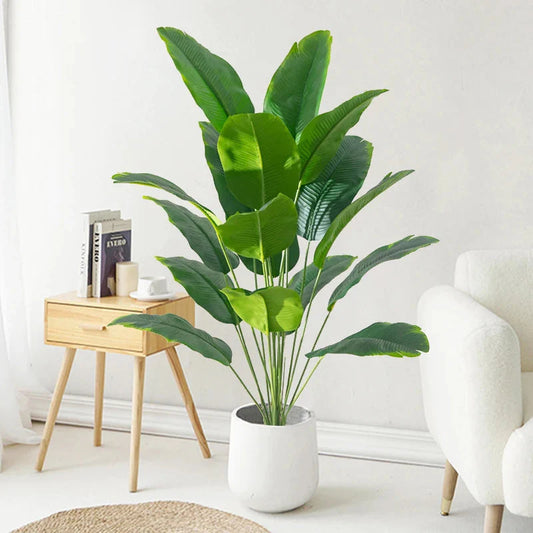 Artificial Tropical Palm Tree – Real Touch Banana & Monstera Leaves Home Decor