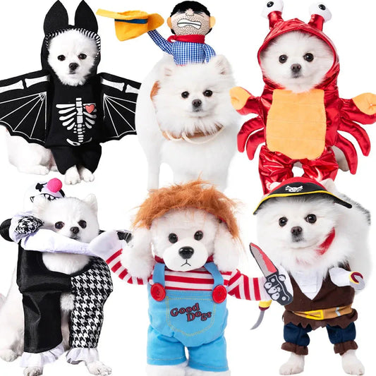 Halloween Dagger Pet Costume - Funny Knife-Holding Dog & Cat Standing Dress for Festival Dress-Up