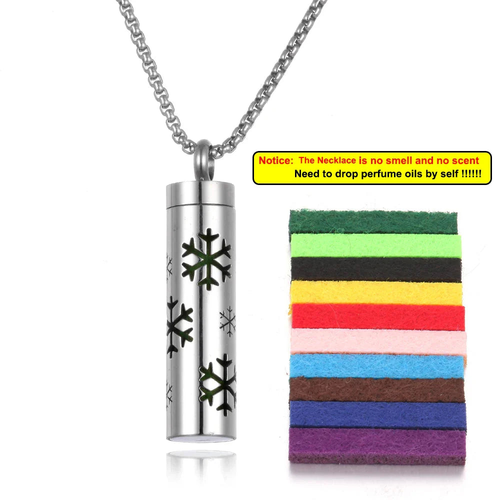 Long Strip Stainless Steel Aromatherapy Necklace – Essential Oil Diffuser Pendant
