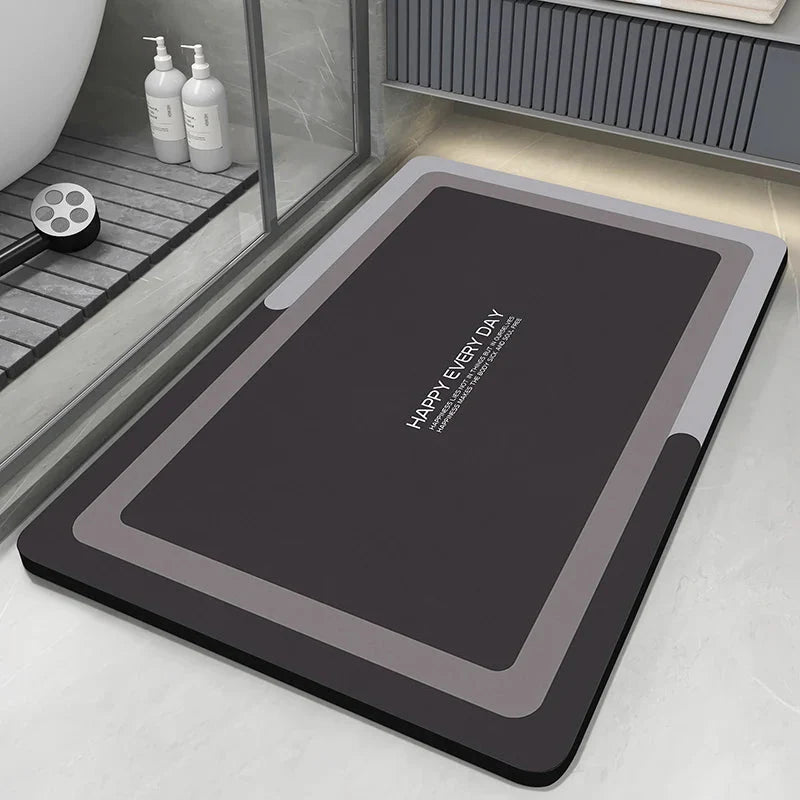 Diatomaceous Earth Bath Mat - Quick-Dry Non-Slip Absorbent Bathroom Rug with Washable Design