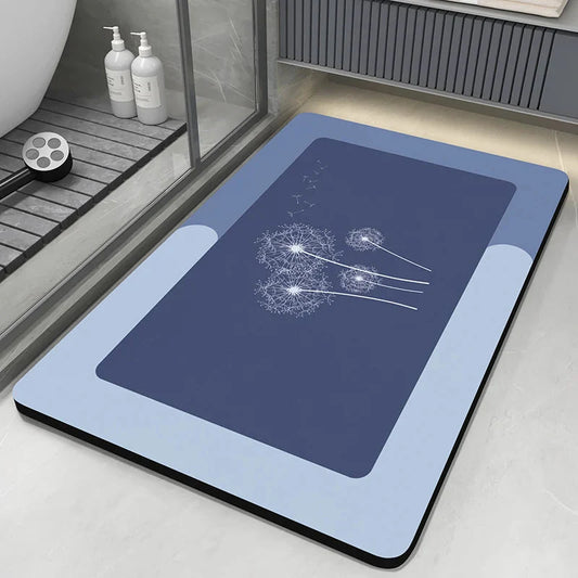 Diatomaceous Earth Bath Mat - Quick-Dry Non-Slip Absorbent Bathroom Rug with Washable Design