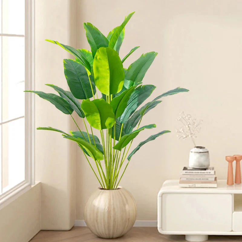 Artificial Tropical Palm Tree – Real Touch Banana & Monstera Leaves Home Decor