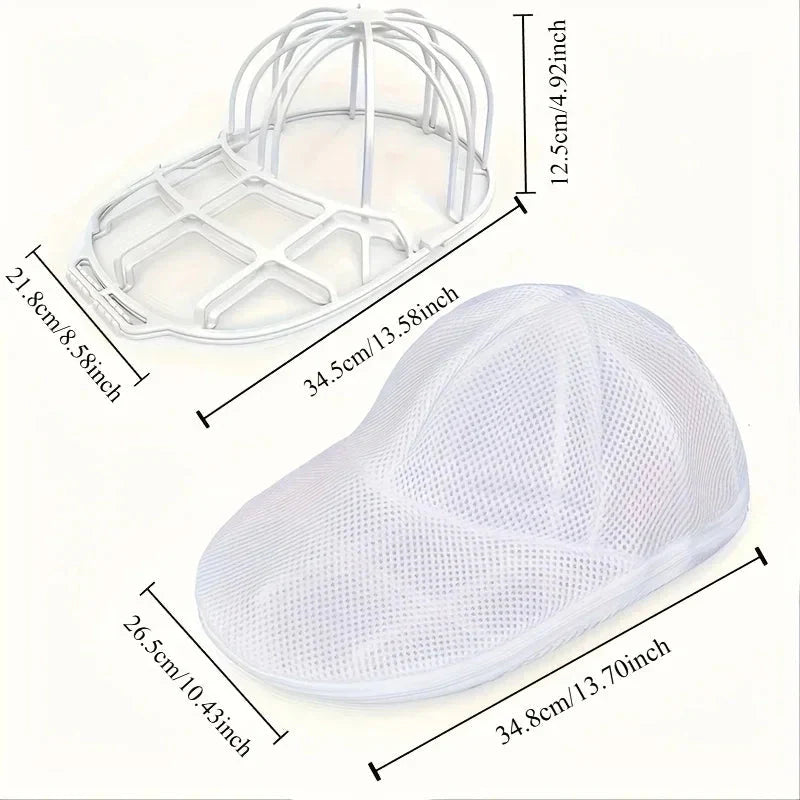 Hat Cleaner Cage with Mesh Bag - Baseball Cap Washer for Washing Machines