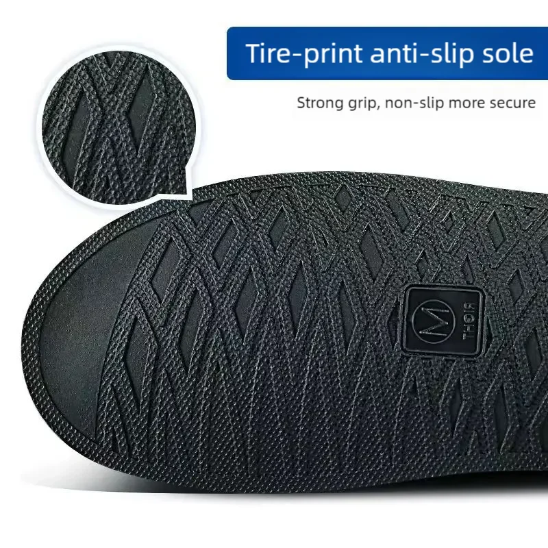 Black Waterproof Rain Boot Shoe Covers with Reflector - High-Top Dust Covers for Motorcycle & Bike