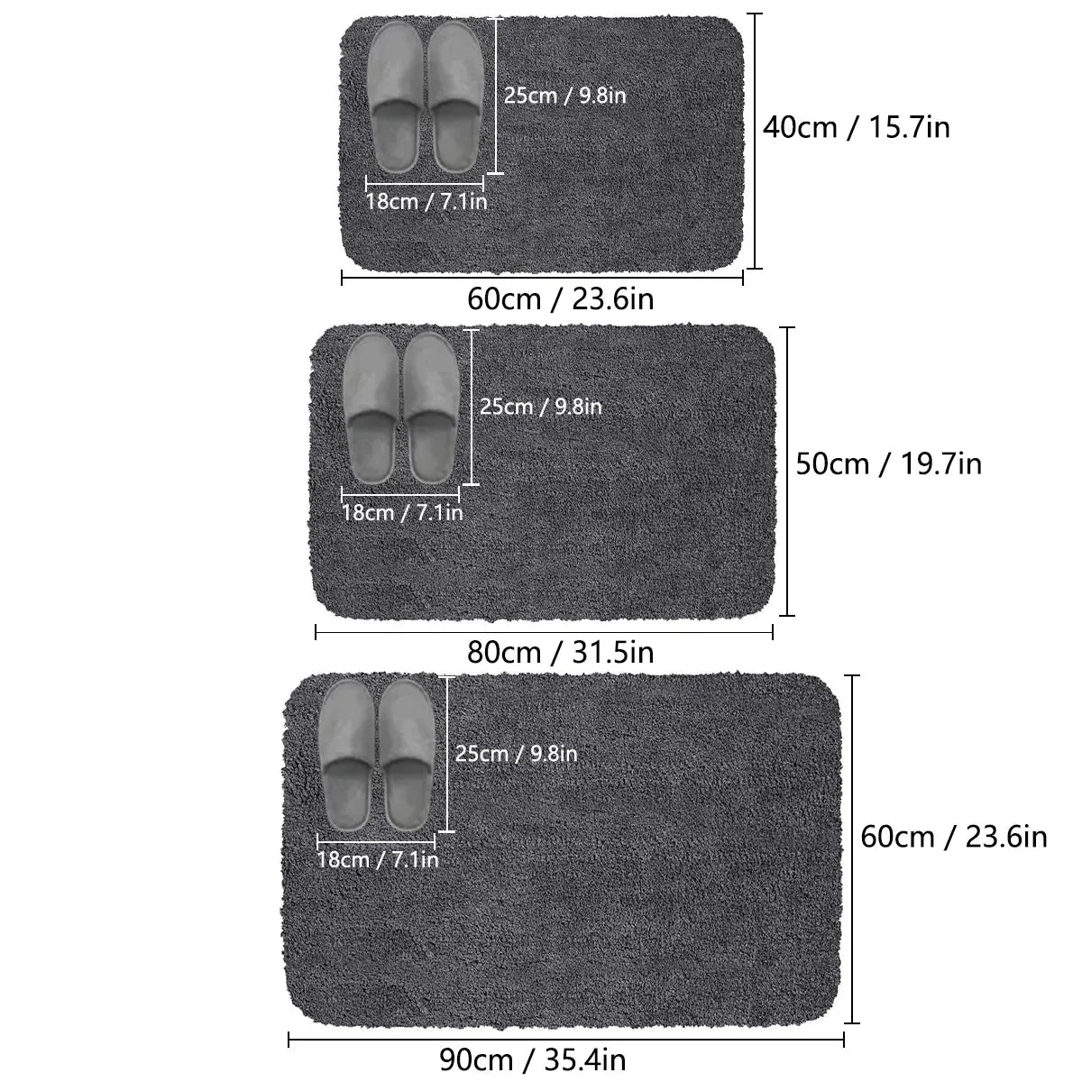 Long Hair Absorbent Bathroom Mat - Furry Non-Slip Shower Room & Entrance Mat