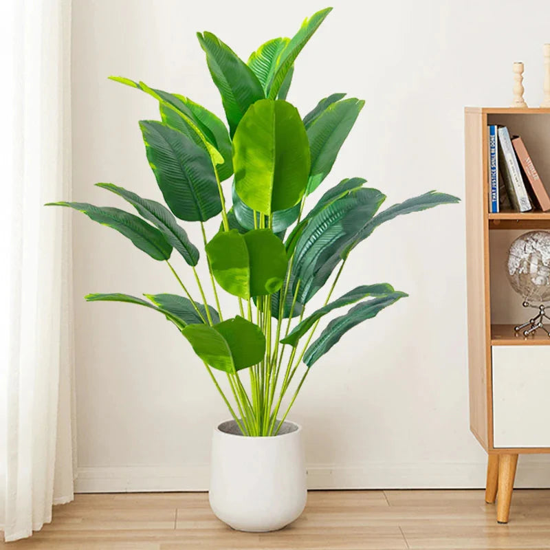 Artificial Tropical Palm Tree – Real Touch Banana & Monstera Leaves Home Decor