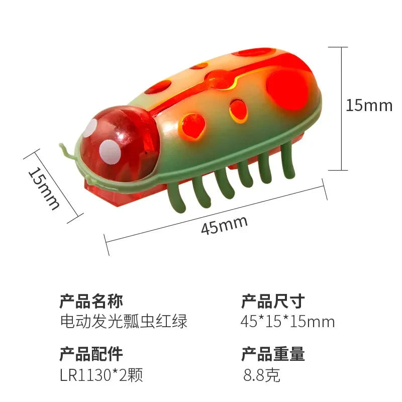 Pet Interactive Mini Electric Bug Cat Toy Kitten Escape Obstacle Automatic Flip Toy Battery Operated Vibration Beetle Supplies