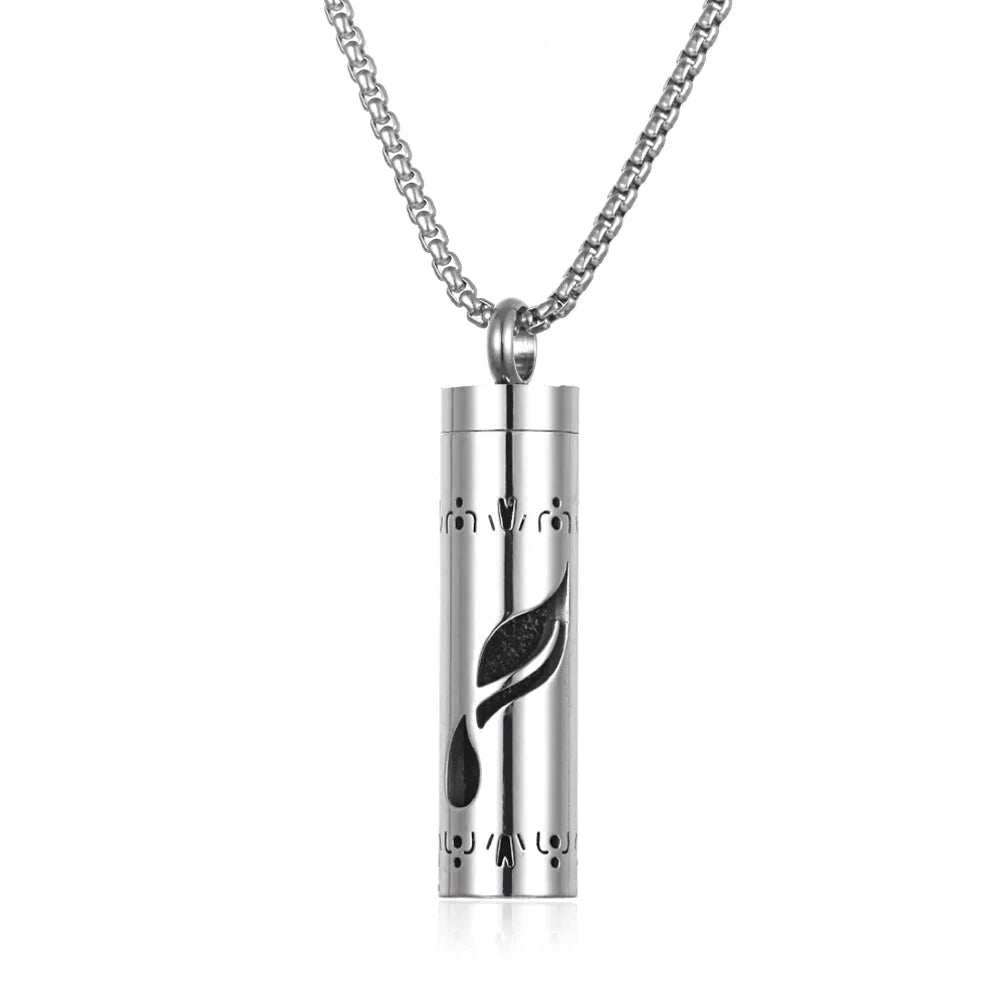 Long Strip Stainless Steel Aromatherapy Necklace – Essential Oil Diffuser Pendant