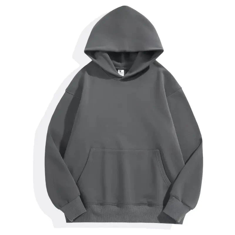 16.9oz Heavyweight Cotton Plus Velvet Hoodie - Thickened Fleece Pullover for Men & Women