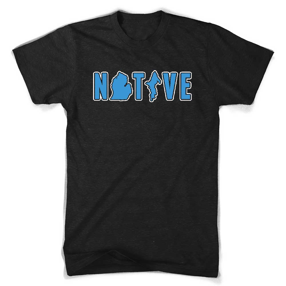 Mens Michigan NATIVE T-Shirt (Heather Black)-FINAL SALE