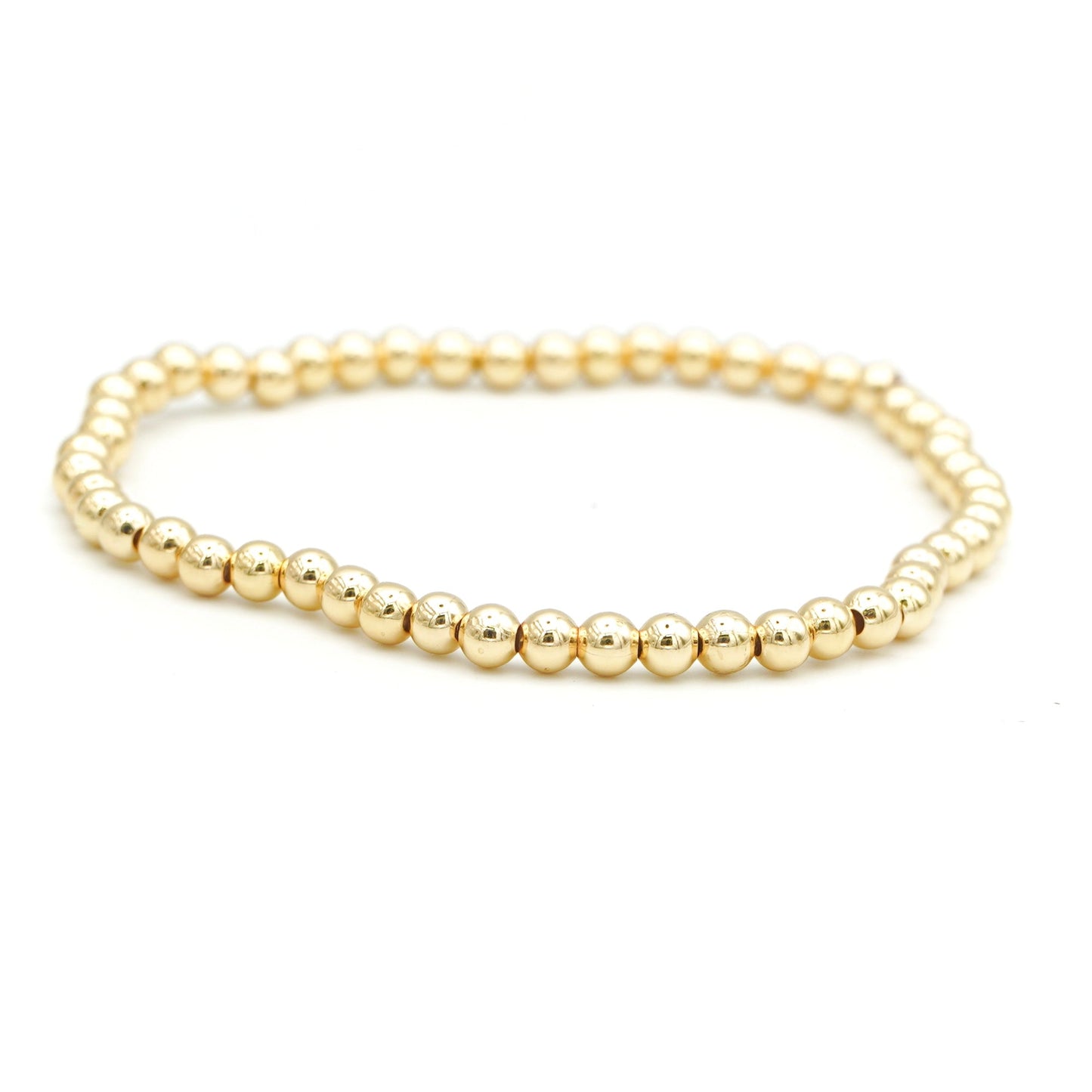 ROYAL CHARM - 18K Gold 4mm Gold Ball Stretch Bracelet