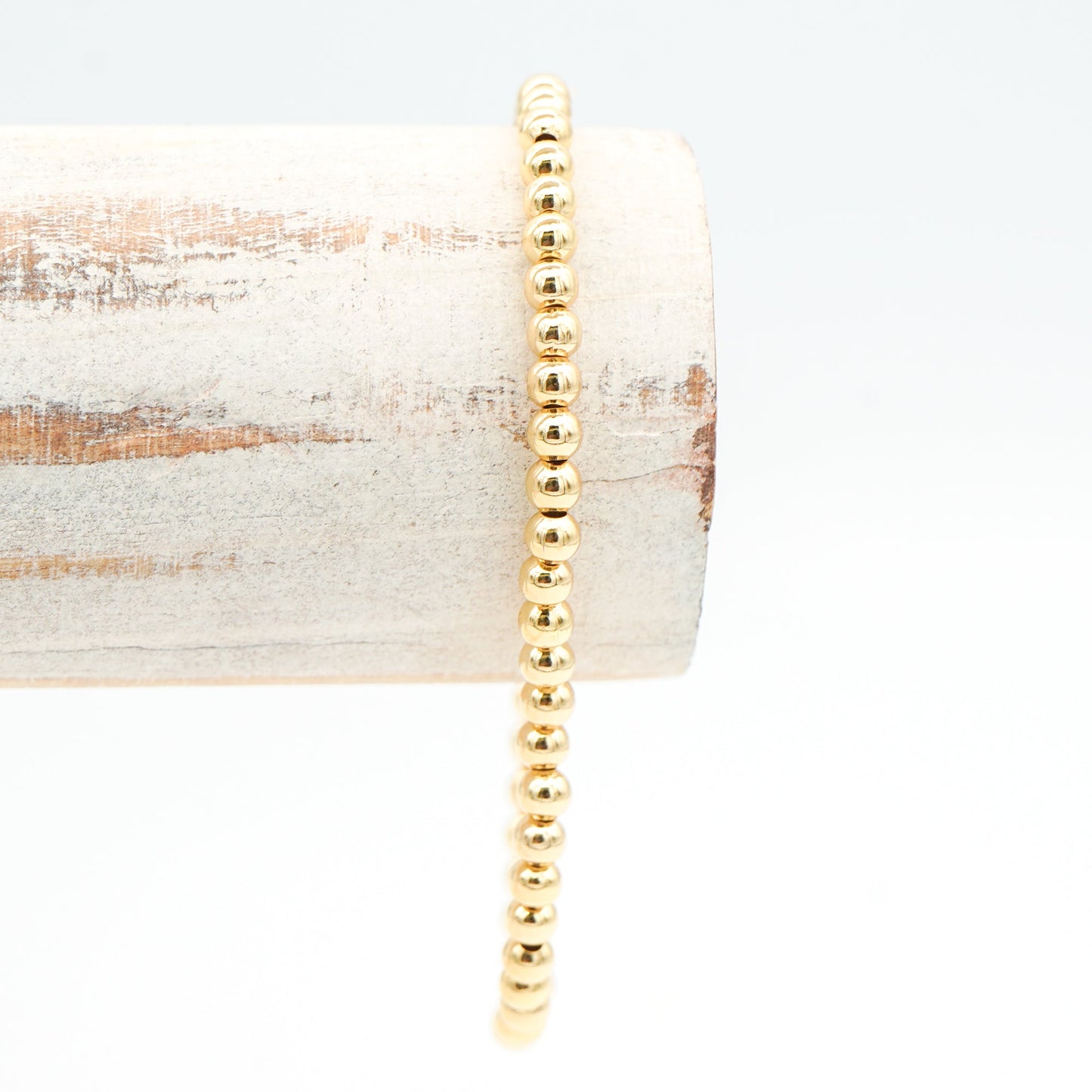 ROYAL CHARM - 18K Gold 4mm Gold Ball Stretch Bracelet
