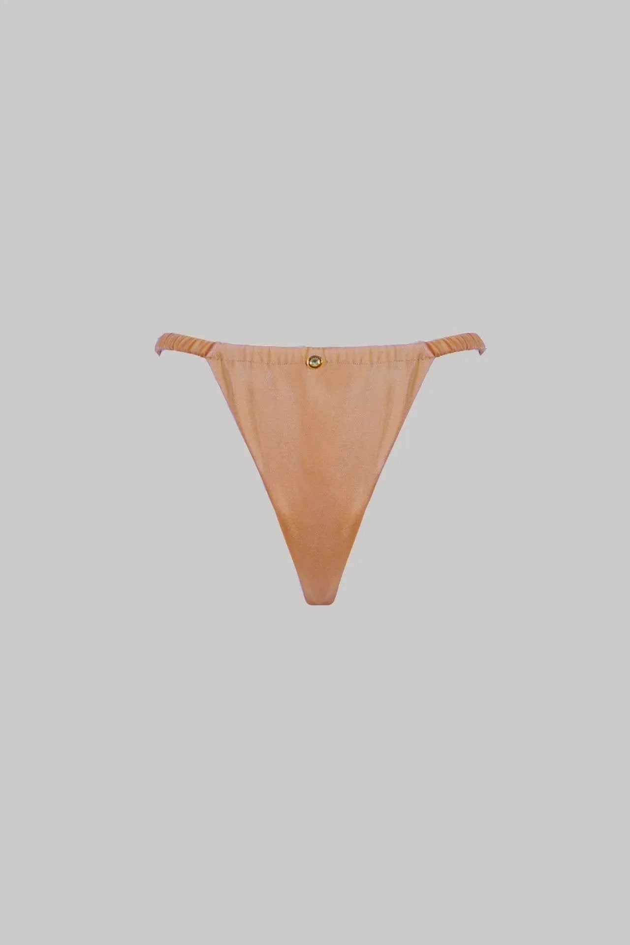 Bikini Bottoms - Shiny Ruching - Bronzed Style