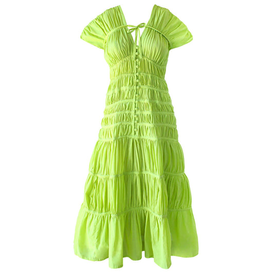 The Srikandi Maxi Dress In Lime Green