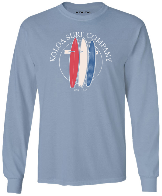 Koloa Surfboard Stack Long Sleeve T-Shirt