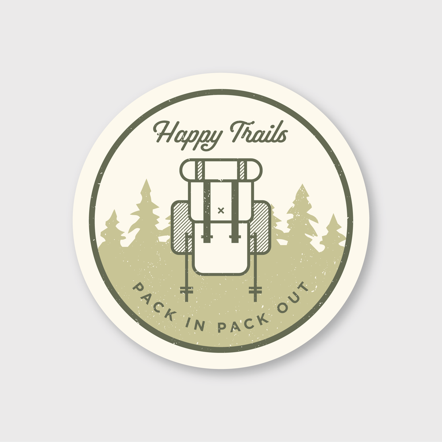 Happy Trails Hike Sticker