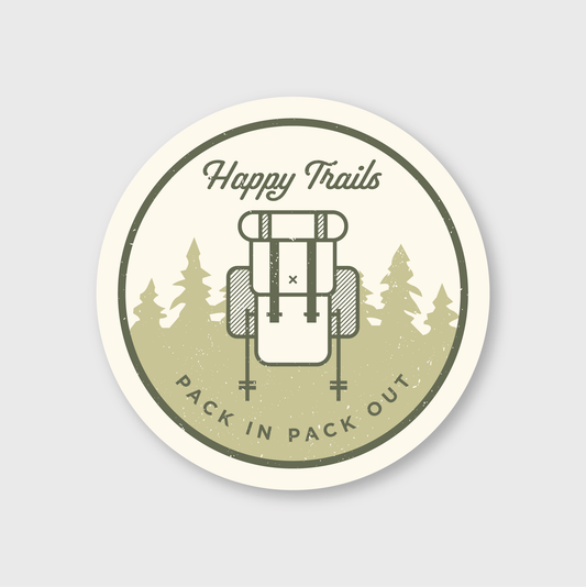 Happy Trails Hike Sticker