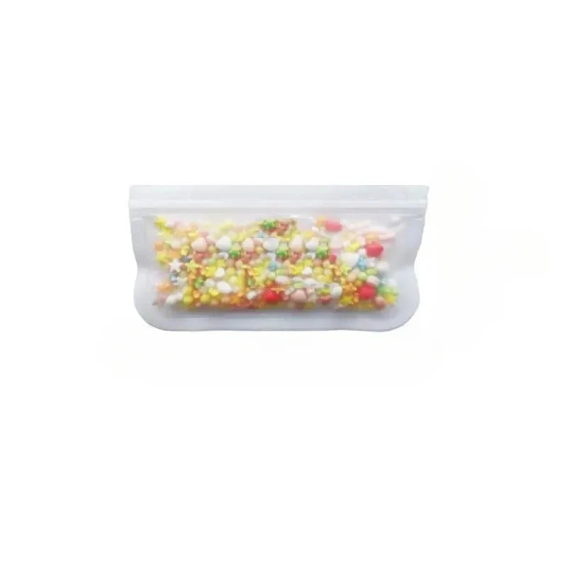 Reusable Silicone Food Storage Bags - Leakproof Stand-Up Zip Containers for Fresh Food and Freezer Use