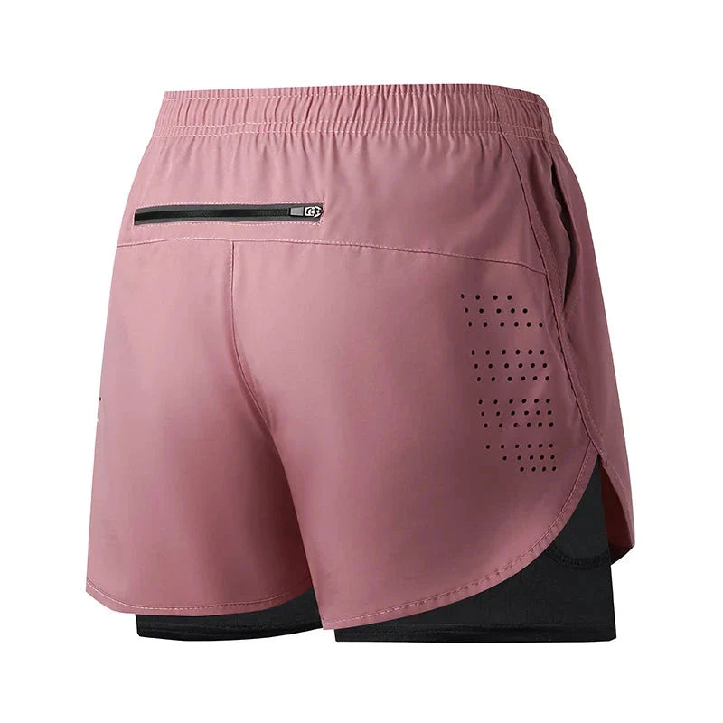 Men’s 2-in-1 Running Shorts – Quick-Dry Double Layer Gym Shorts for Training, Workout & Bodybuilding (Black)