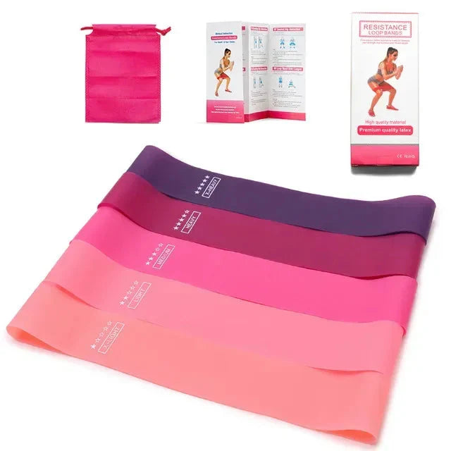 Portable Resistance Bands Set – 5 Level Fitness Workout Bands for Yoga, Pilates & Strength Training