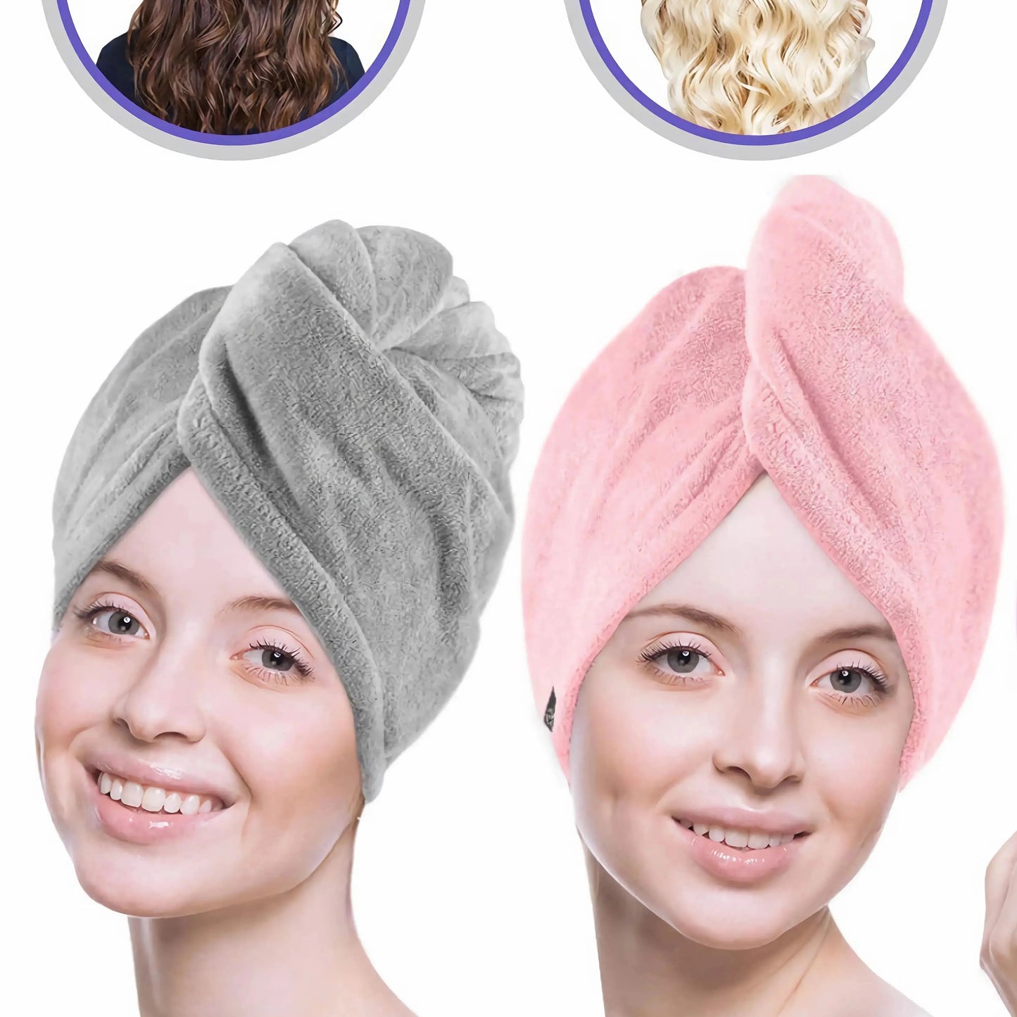 Microfiber Hair Drying Towel Cap – Quick-Dry, Super Absorbent Shower Wrap for Women