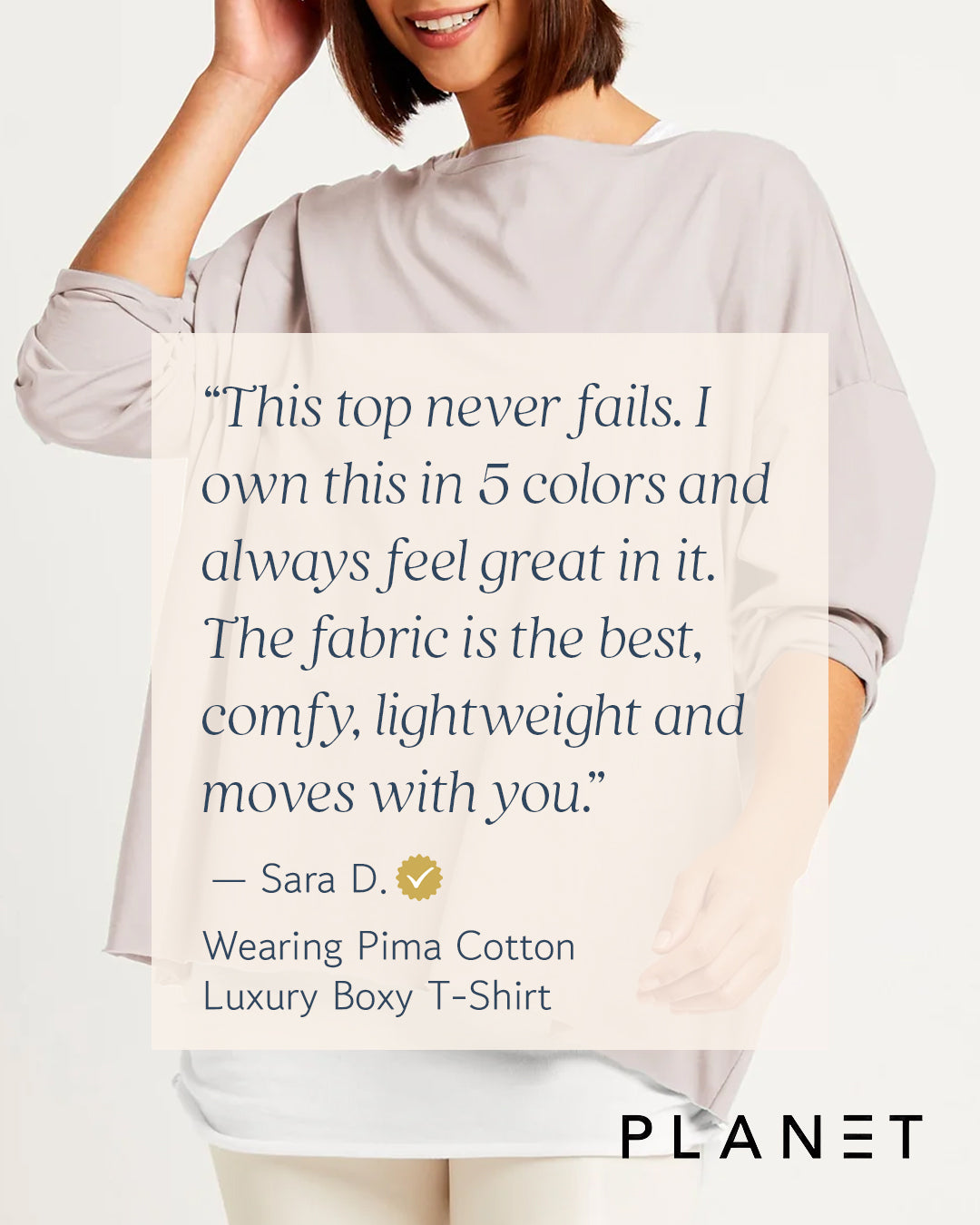 Pima Cotton Luxury Boxy T-Shirt - Lake