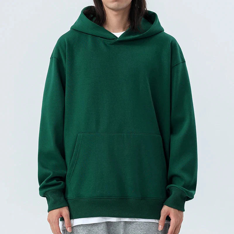 16.9oz Heavyweight Cotton Plus Velvet Hoodie - Thickened Fleece Pullover for Men & Women