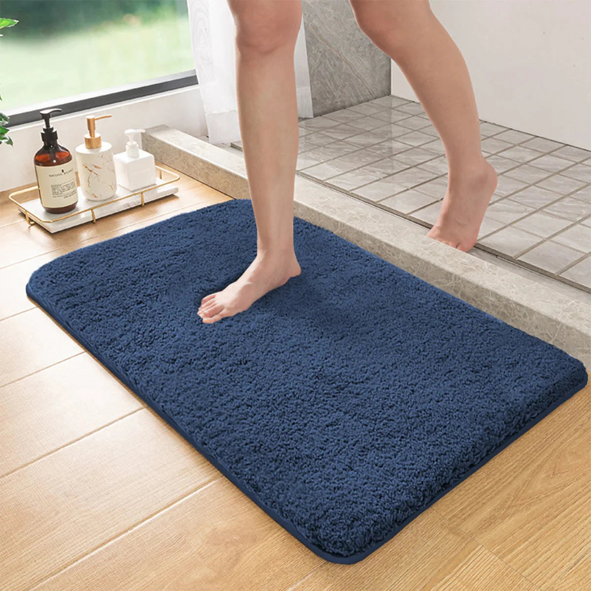 Long Hair Absorbent Bathroom Mat - Furry Non-Slip Shower Room & Entrance Mat
