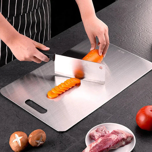316 Stainless Steel Chopping Board – Thickened Double-Sided Antibacterial Cutting Board for Kitchen & Dough Kneading