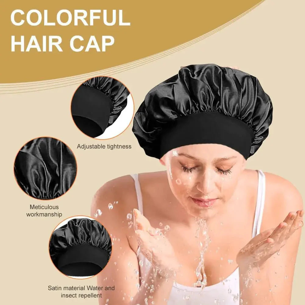 Women’s Satin Sleep Bonnet – Silk Hair Bonnet with Wide Elastic Band