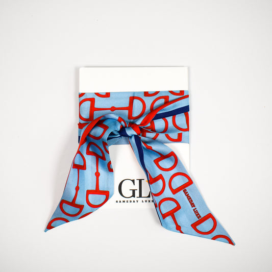 The Gameday Signature Scarf- Light Blue, Red, and Navy