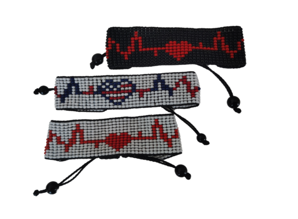 Patriot Heart Beaded Bracelet – Handmade with Purpose