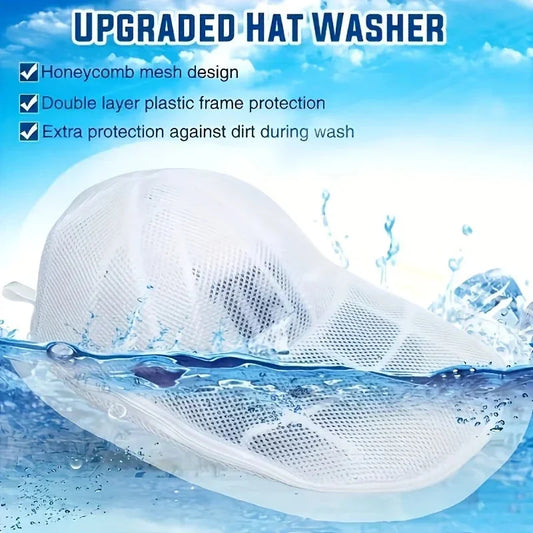 Hat Cleaner Cage with Mesh Bag - Baseball Cap Washer for Washing Machines