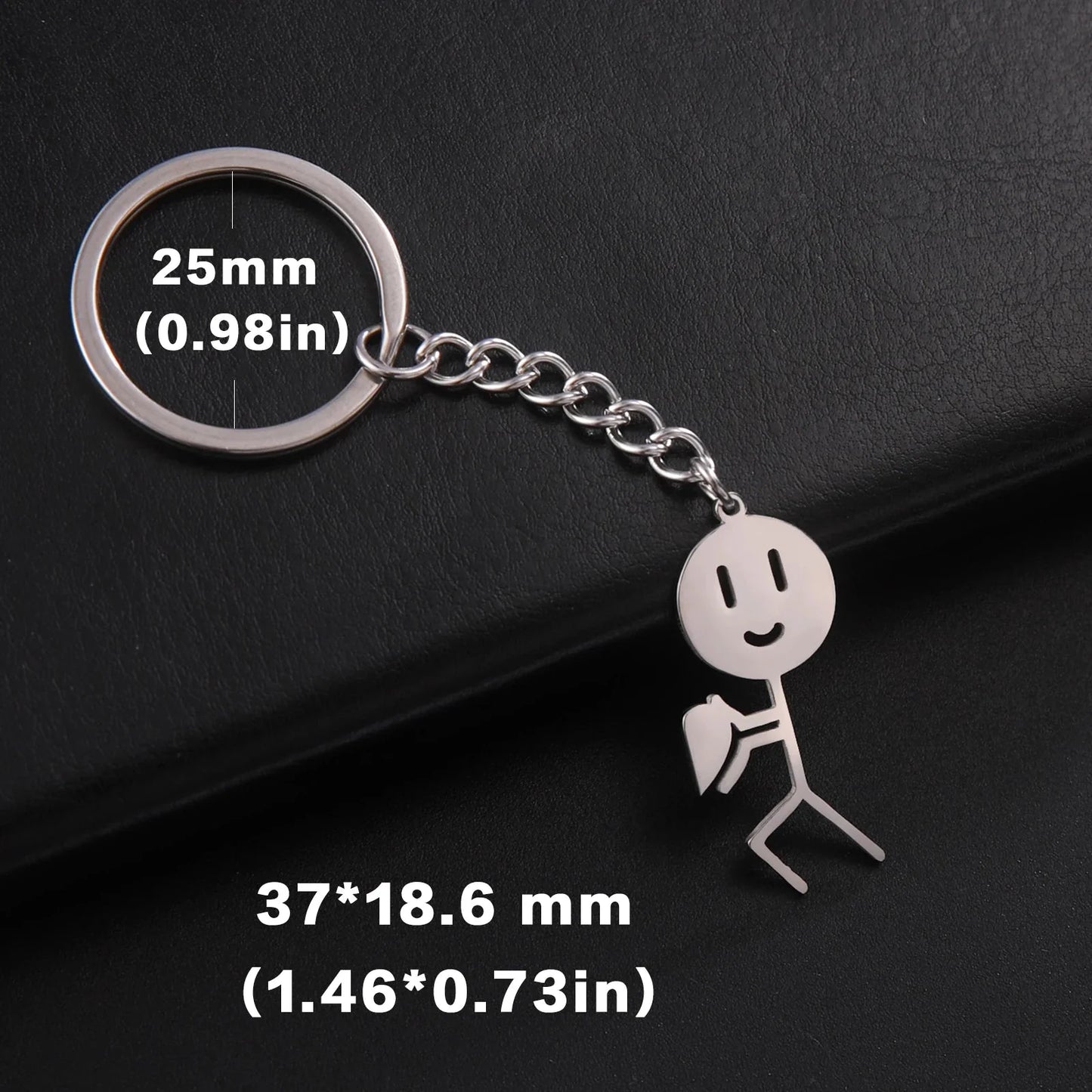 Teamer Funny Middle Finger Stickman Keychain 2025 Cute Trend School Bag Car Key Pendant Couple New Trinket Gift Keyring
