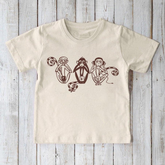 "See No Evil, Hear No Evil, Speak No Evil" Three Wise Monkeys T-Shirt for Kids