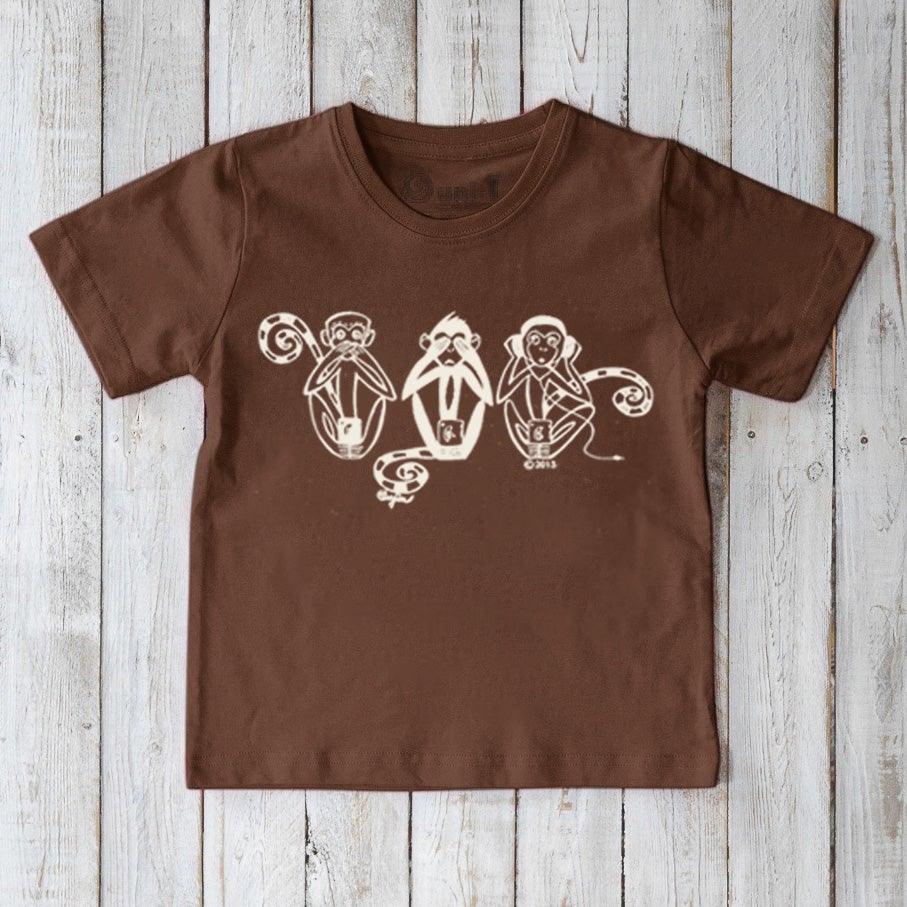 "See No Evil, Hear No Evil, Speak No Evil" Three Wise Monkeys T-Shirt for Kids
