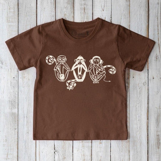 "See No Evil, Hear No Evil, Speak No Evil" Three Wise Monkeys T-Shirt for Kids