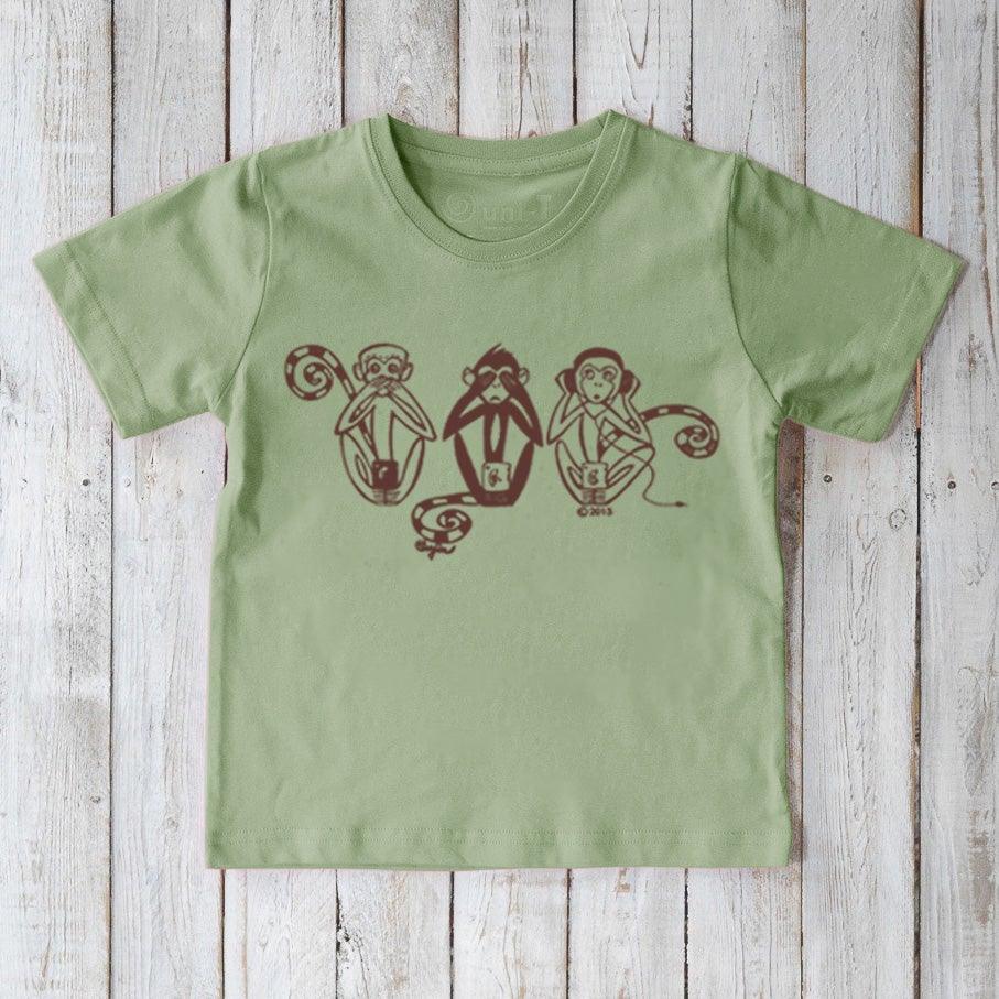 "See No Evil, Hear No Evil, Speak No Evil" Three Wise Monkeys T-Shirt for Kids