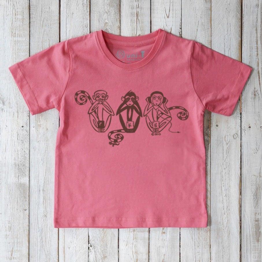 "See No Evil, Hear No Evil, Speak No Evil" Three Wise Monkeys T-Shirt for Kids