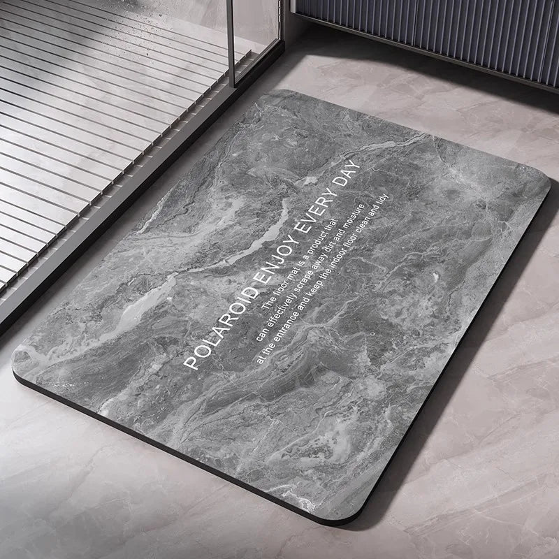 Diatomaceous Earth Bath Mat - Quick-Dry Non-Slip Absorbent Bathroom Rug with Washable Design