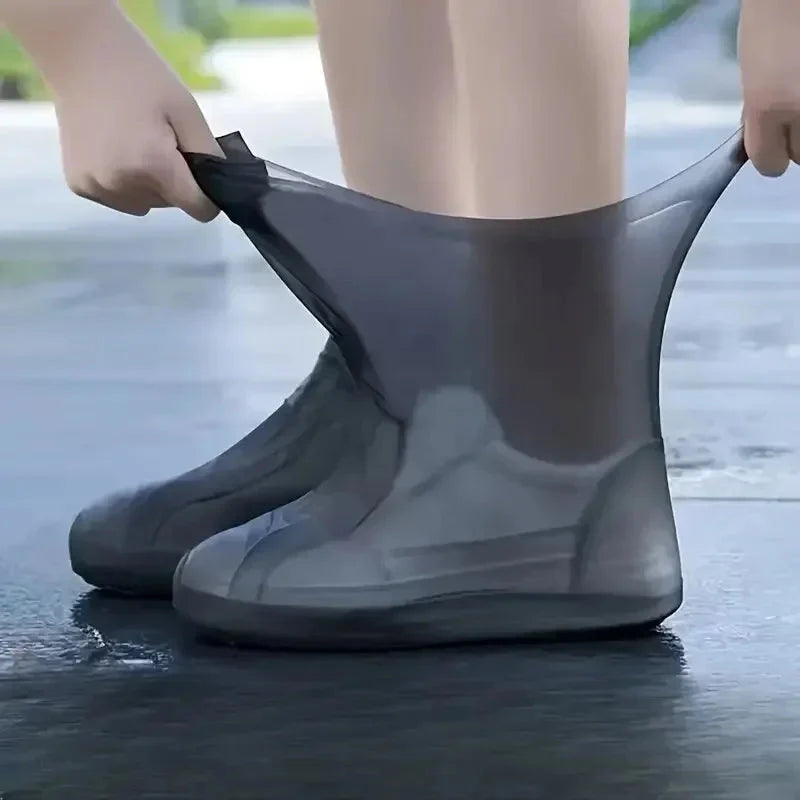 Reusable Silicone Waterproof Shoe Covers - Non-Slip Rubber Rain Boot Overshoes for Outdoor Use
