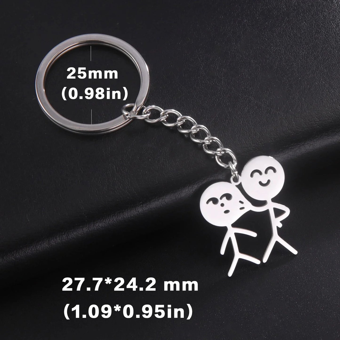 Teamer Funny Middle Finger Stickman Keychain 2025 Cute Trend School Bag Car Key Pendant Couple New Trinket Gift Keyring