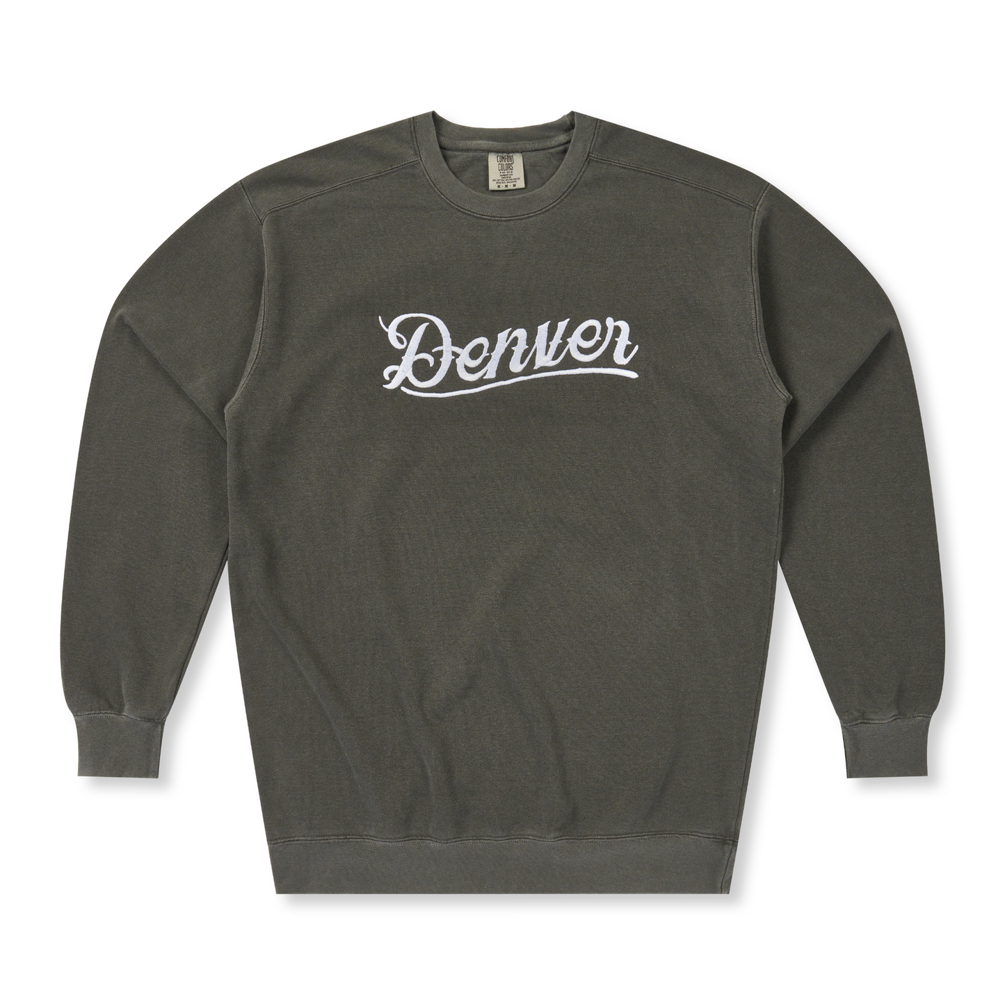 Western Denver Script Embroidered Sweatshirt - Pepper Grey