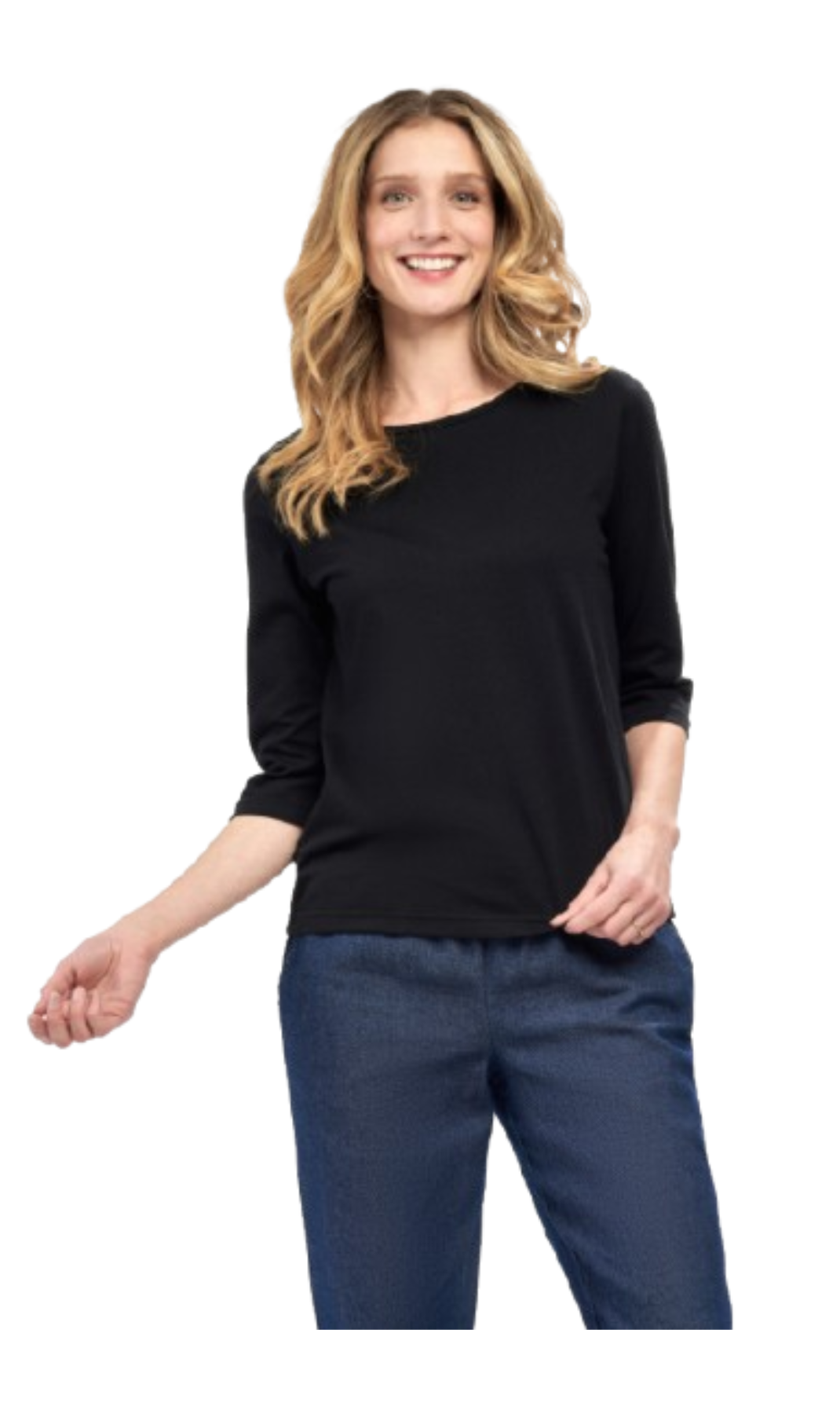 Women's 3/4 Sleeve Crew Neck Top – Comfortable Jer