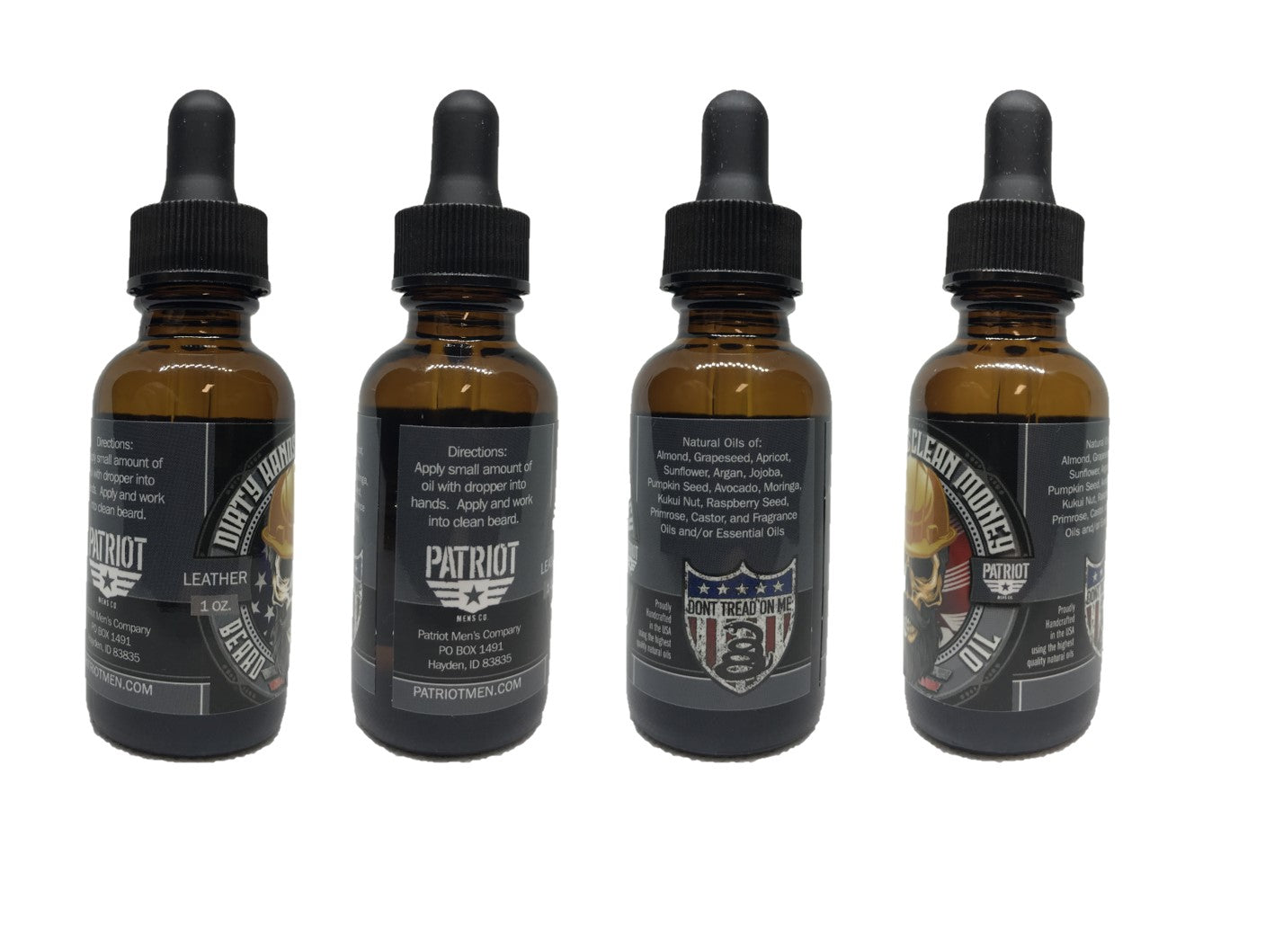 Dirty Hands Clean Money 1oz Natural Beard Oil  Leather and Oakmoss