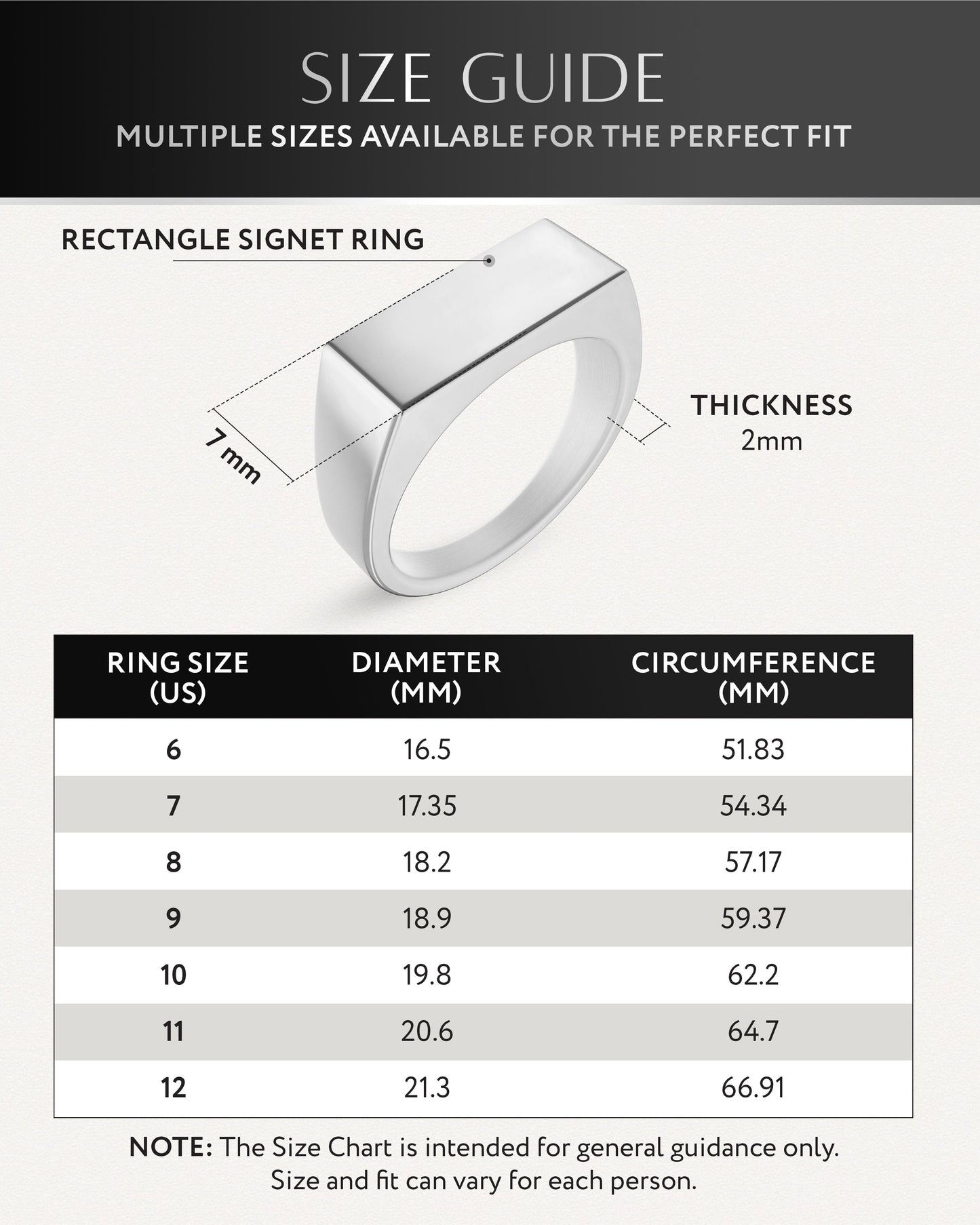 Rectangle Silver Signet Rings (Polished)