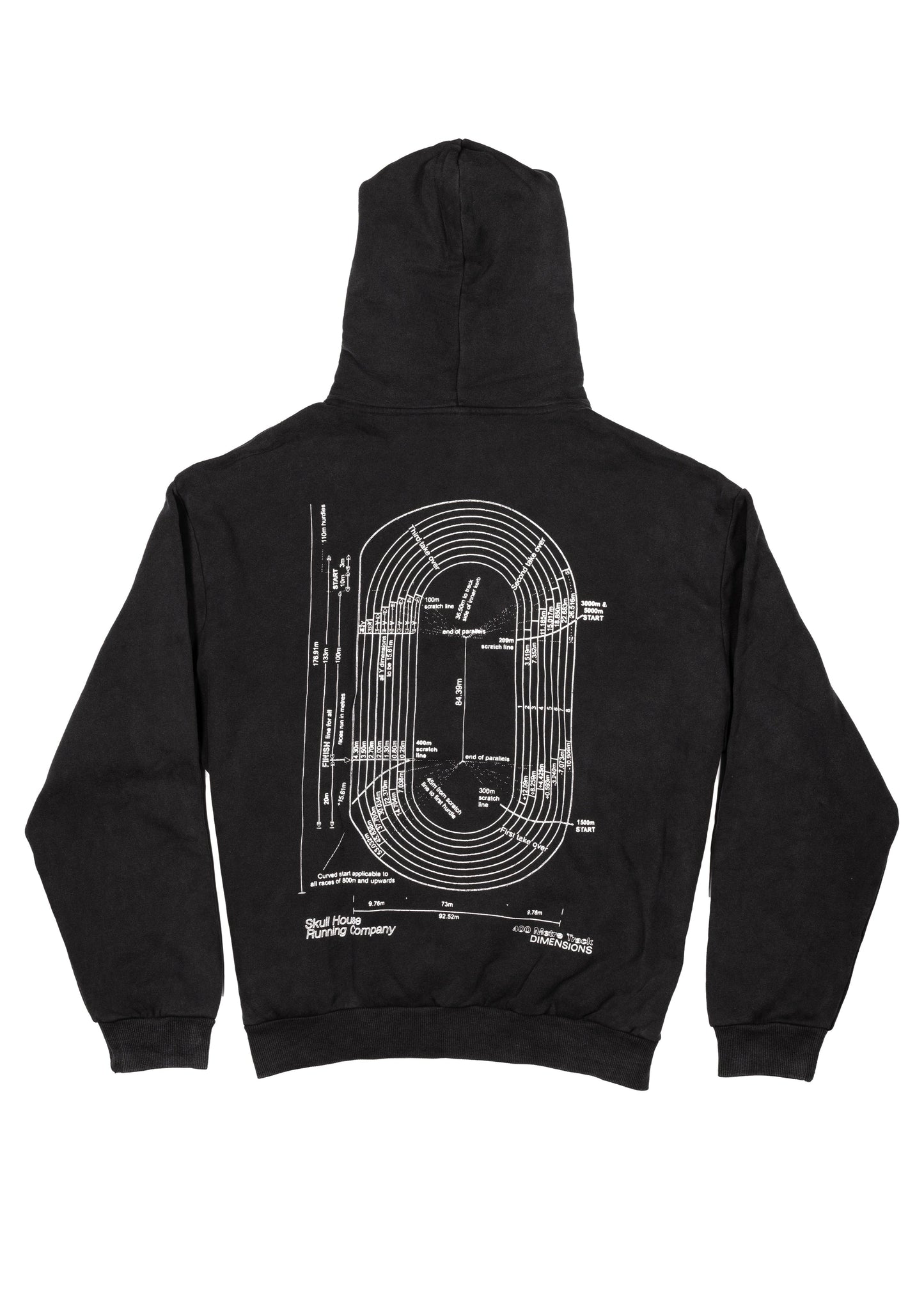 'DIMENSIONS' HOODIE, UNISEX - WASHED BLACK