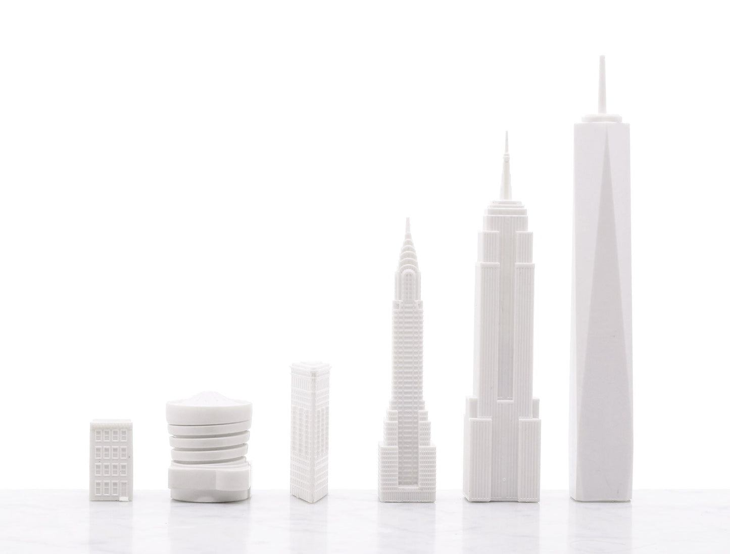 Chess Set Acrylic NEW YORK with Wood Map Board