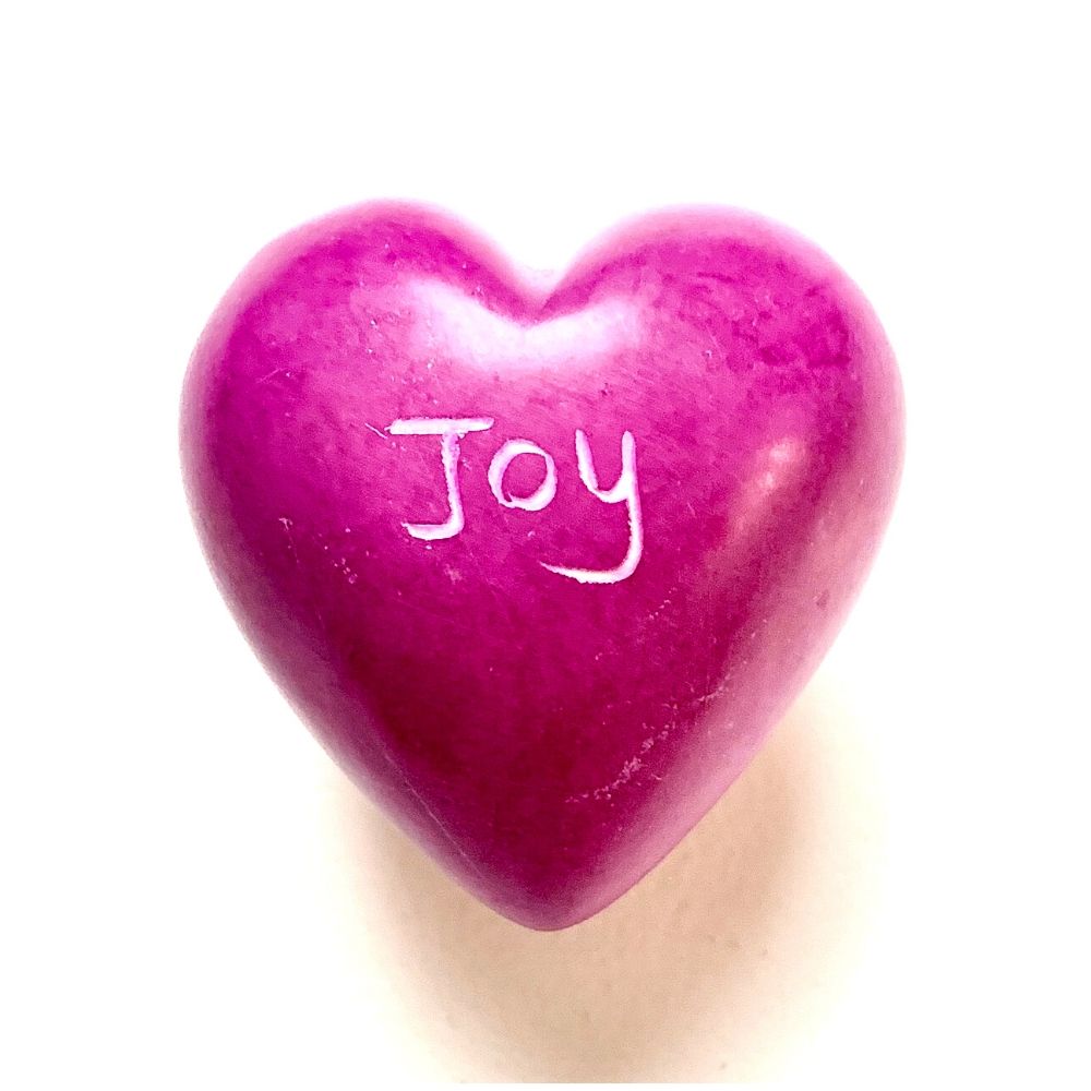 Small Word Soapstone Heart - Pink Collection