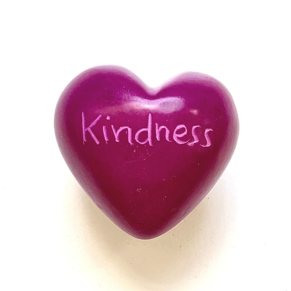 Small Word Soapstone Heart - Pink Collection